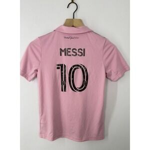 adidas Inter Miami CF Messi #10 Pink Black Boys Soccer Jersey 11-12Y MLS